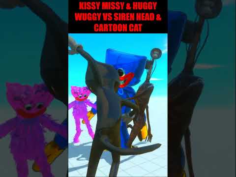 KISSY MISSY & HUGGY WUGGY VS SIREN HEAD & CARTOON CAT - ANIMAL REVOLT BATTLE SIMULATOR #shorts