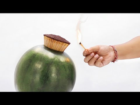 Watermelon Vs Match Sticks Chain Reaction Domino Effect