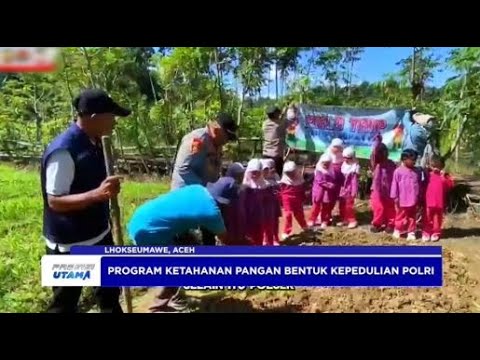 POLSEK MUARA DUA PANEN TIMUN DAN SAWI BERSAMA SISWA TKIT BUNAYYA