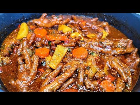 stewed chicken foot/chicken foot stew |recipe guyanese style