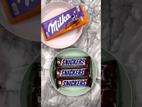 Milka Chocolate Caramel ASMR & Snickers Filling #asmr #milka #snickers #chocolate #filling #caramel