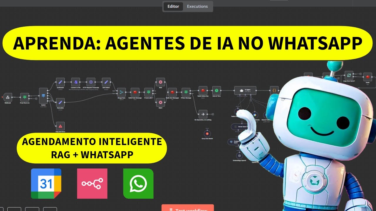 Fluxo de agendamento inteligente no n8n com RAG + WhatsApp: Aprenda a conectar Whatsapp + agentes IA