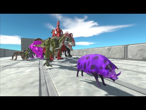 Race to eat a Purple Pig - Animal Revolt Battle Simulator