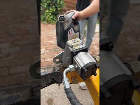 Installation of gear pump for grader #automobile #bamboomachine #bambooindustry #machine