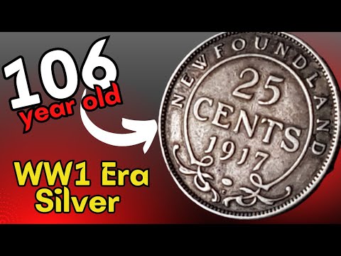 SILVER - 106 Years Old:  1917 Newfoundland Quarter -  92.5% Silver