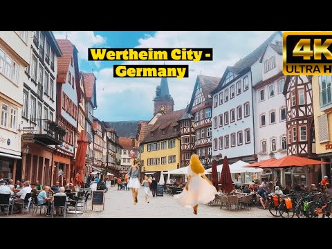 25. Cidade de Wertheim - Alemanha Walking Tour 4K / du lịch Đức - tham quan thành phố ngàn sao