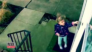 4-Year-Old Girl Unbelievably Hangs On Door After Being Swept Up By Wind Gust