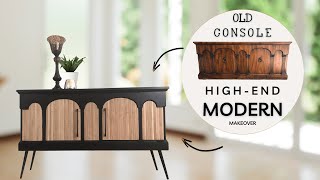 Old Furniture Modern Makeover DIY | Upcycled Furniture | Streak Free Black Painted #generalfinishes