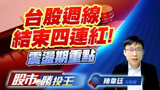 台股週線結束四連紅 ！震盪期重點 #加權指數 #一點高 #台積電 #鴻海 #廣達 (圖)