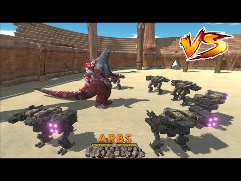 Godzilla VS Robots. Epic battle in the arena - Animal Revolt Battle Simulator