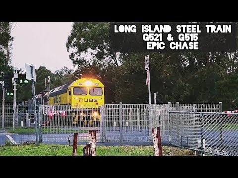 Long Island Steel Train - G521 & G515,  Epic Chase!
