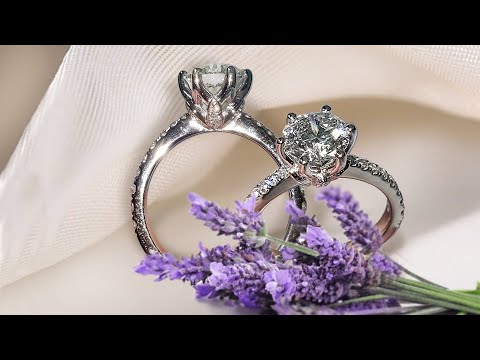 Custom Six-prong Diamond Floral Solitaire Engagement Ring