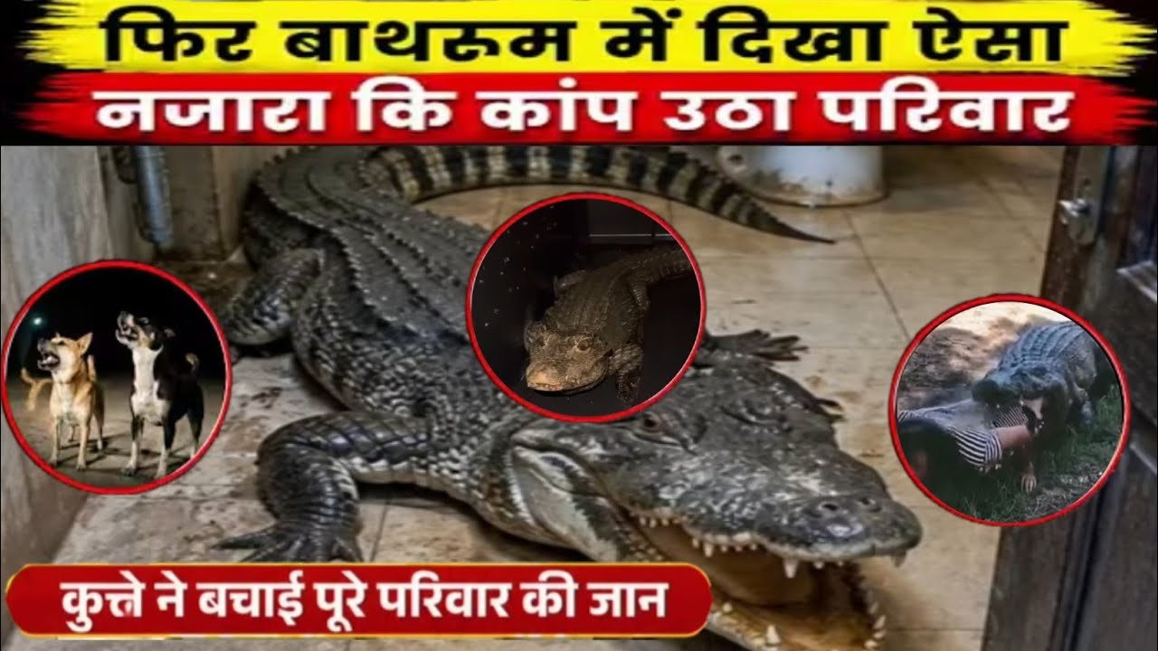 Viral News: बाथरूम का दरवाजा जैसे ही खोला, सामने दिखा 7 फीट का विशाल मगरमच्छ ...#viralvideo #Gujarat