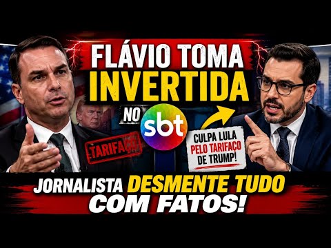 🫢CLIMA TENSO! FLÁVIO É CONFRONTADO NO SBT APÓS CULPAR LULA PELO TARIFAÇO!💣