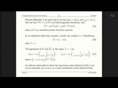 Dorje Brody -PT-symmetric quantum mechanics in finite dimensions