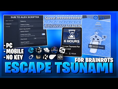 [🌊 UPD] Escape Tsunami For Brainrots Script – NO KEY | SMART GAP | GODMODE | REMOVE TSUNAMI