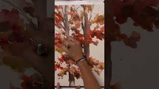 Time to paint fall trees! #artshorts #watercolor #fallleaves #paint #painting #watercolour