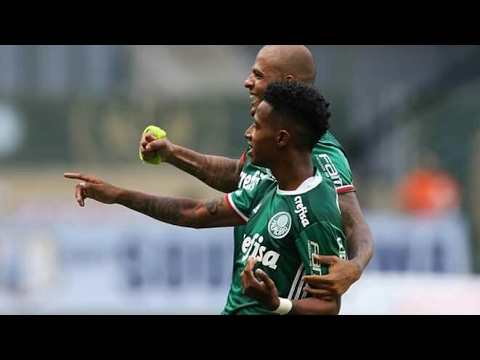 Gol de Tchê Tchê - Palmeiras 1x0 Botafogo-SP - Campeonato Paulista - 02/05/2017
