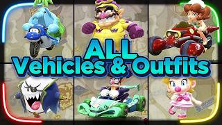 Unlocked! All 127 Outfits in Mario Kart World (+40 Vehicles)