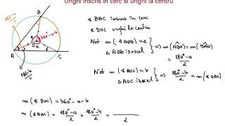 Cerc. Unghi inscris in cerc si unghi la centru.