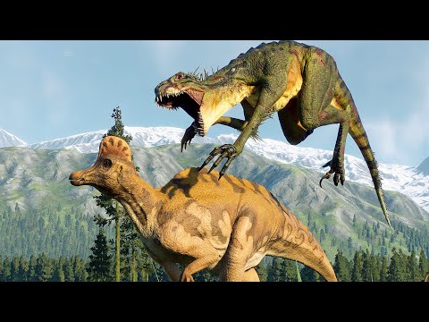 LARGE AND MEDIUM CARNIVORE, HERBIVORE DINOSAURS BATTLE ROYALE IN BOSYN - Jurassic World Evolution 2