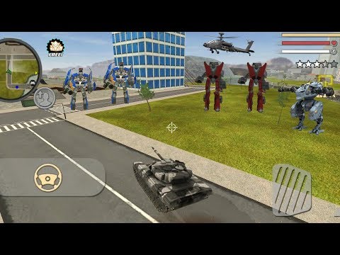 Rope Hero: Vice Town (Rope Hero With Tank on Water) Red Car Destroy Tanks - Android Gameplay HD