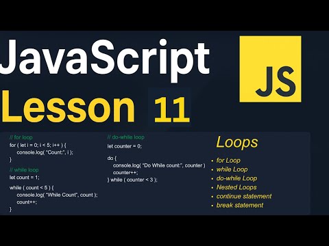 Javascript Lesson 11 Loops For Loop While Loop Do While Loop Break And Continue Statements