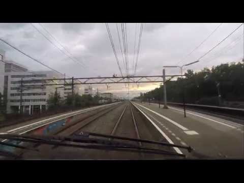 A train driver's view: Den Haag CS - Lelystad Centrum, VIRM, 31-Aug-2015.