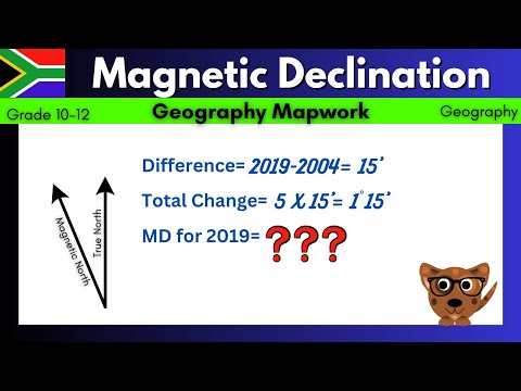 Geography Mapwork: How To Magnetic Declination | Grade 10-12 | Geography G.I.S Calculations.