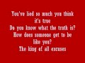 Staind- The King Of All The Excuses-Lyrics 
