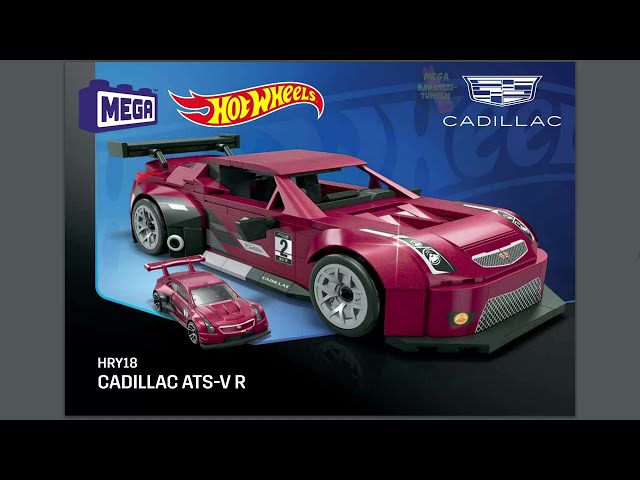 Vídeo relacionado con Mega Hot Wheels Cadillac ATS-VR Coche de Juguete de 319 Bloques de construcción, Incluye vehículo Die-Cast, +13 años (Mattel HRY18)
