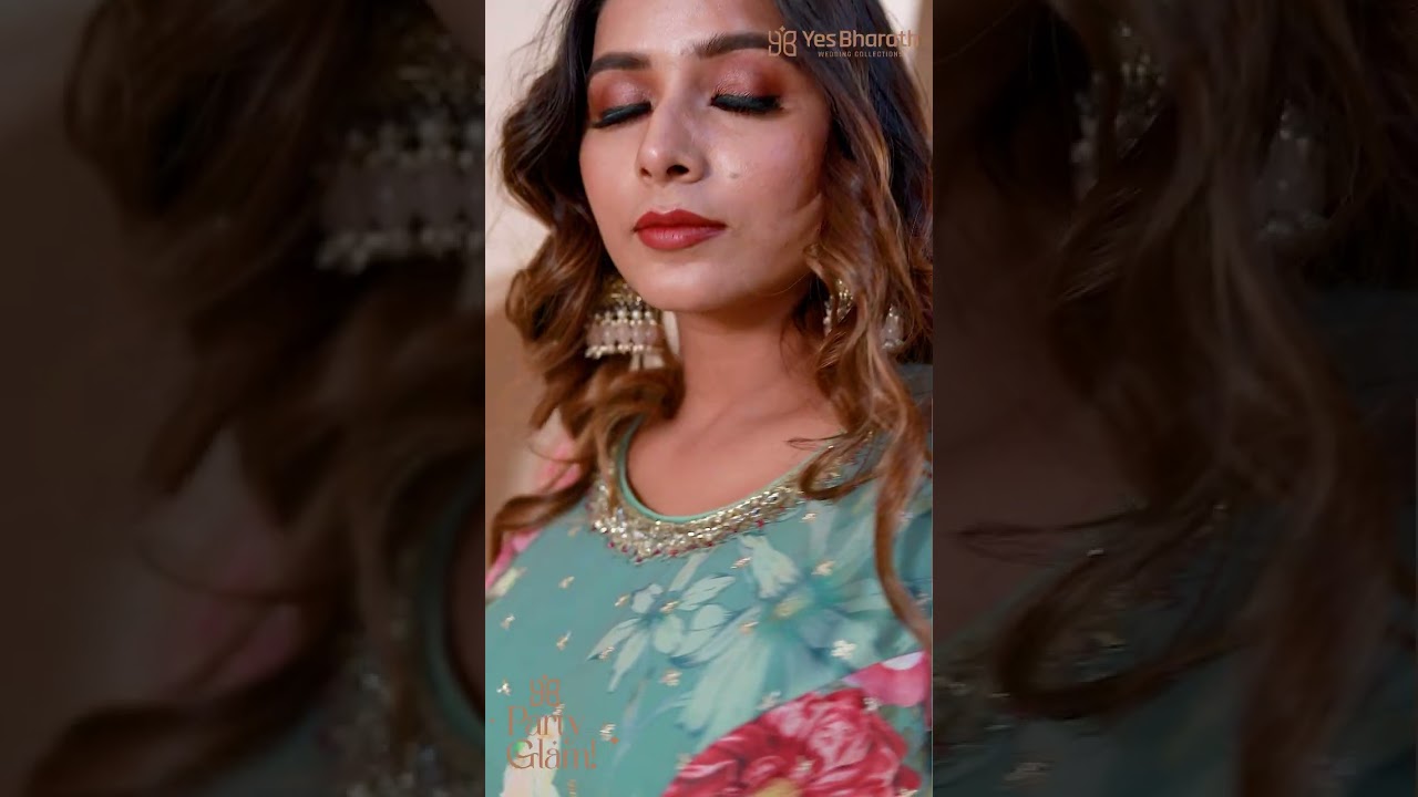 Party Glam🩵 #yesbharath #weddingcollection