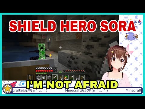 Hololive Cut - Tokino Sora Flex Her Shield To Creeper | Minecraft [Hololive/Eng Sub]