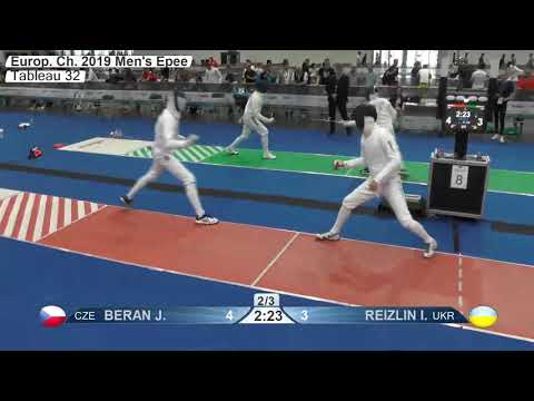 2019 739 T32 13 M E Individual Duesseldorf GER ZCH RED REIZLIN UKR vs BERAN CZE