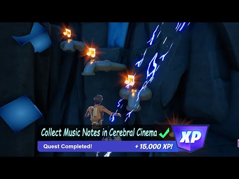 Collect Music Notes in Cerebral Cinema | Fortnite Playwave Quest