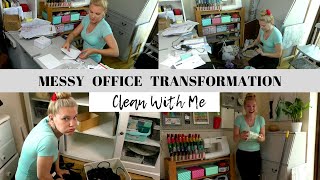 MESSY OFFICE TRANSFORMATION { EXTREME CLEAN WITH ME}