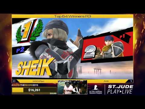 Smash the Record 2015 - Top 64 Winners R3 - Ryo (Ike) vs Anti (Sheik)