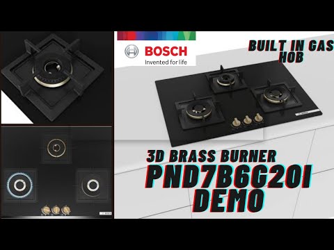 BOSCH Seriers6 Gas Hob PND7B6G20I🔥75Cms🔥3D brass burner🔥BlackTempered Glass🔥Overview & Demo in Tamil