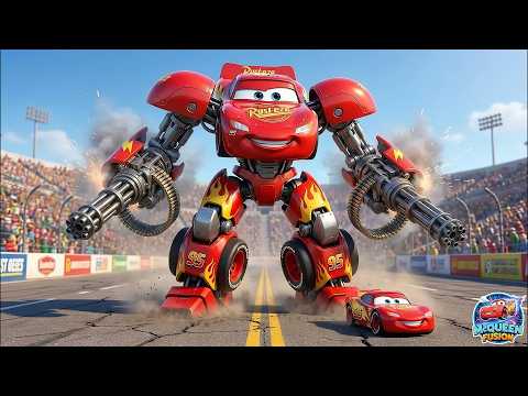 McQueen Mech vs Megatron Warrior Robot Dog: Epic Thunder Valley Rescue! 🔥💥