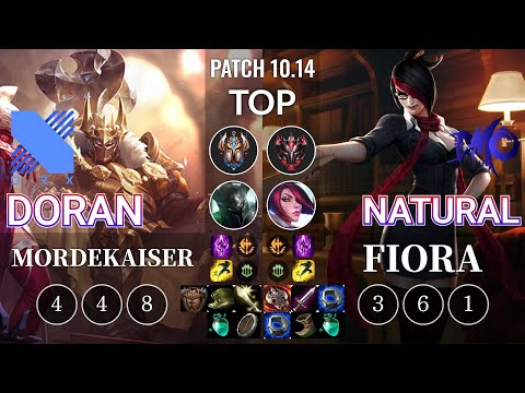 DRX Doran Mordekaiser vs DMO Natural Fiora Top - KR Patch 10.14