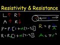 Resistivity And Resistance Formula Conductivity Temperature Coefficient Physics Problems