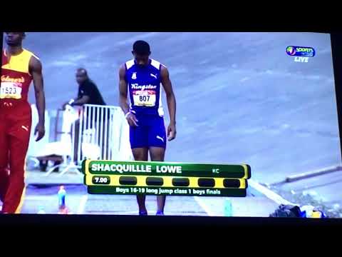SHACQUILLLE LOWE 7.03m BOYS CLASS ONE LONG JUMP FINALS BOYS AND GIRLS CHAMPIONSHIP 2018