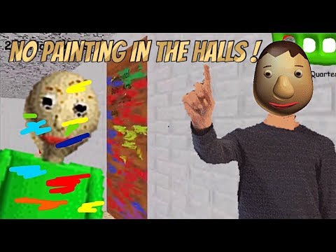 NO PAINTING IN THE HALLS!! | Baldi's Basics Mod: Baldi's Crazy Textured Basics
