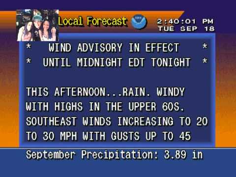 Weatherstar 4000 v3 Emulator: Burlington VT, 9/18/2012