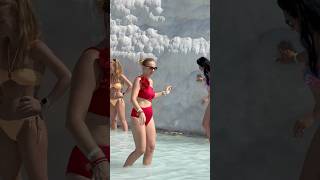 ☀️The Wonder Of Nature Pamukkale Turkey -Hot Day⛱️ #cleopatra #pamukkale #pool