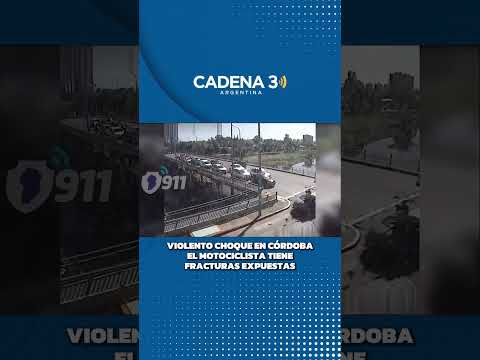 Impresionante choque en Córdoba: la moto se subió al capot del auto | Cadena 3 Argentina
