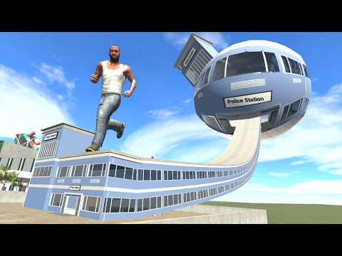 Franklin Enter Inside Longest Police Station to Moon in Indian Bike Driving 3D