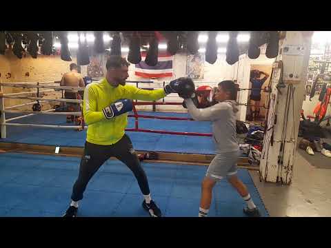 Jamie Morrisey getting some light work in before big BUI Celtic title fight.