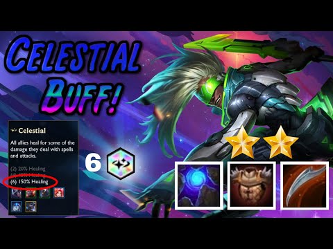 CELESTIAL 150% HEAL! W/ EKKO is INSANE  | TFT 10.14 | Teamfight Tactics Galaxies | PBE