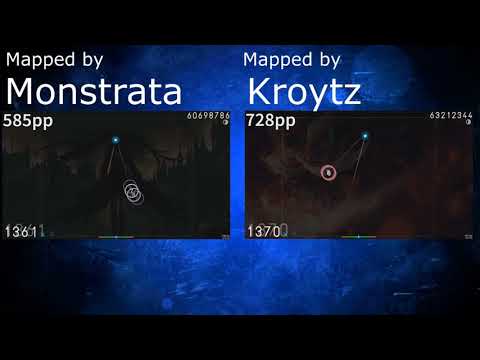 Side by Side pp comparison of both ranked BABYMETAL - Road of Resistance maps